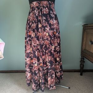 Raga Floral Black and Pink Women's Skirt